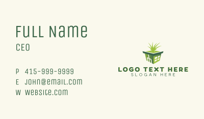 Greenhouse Grass Landscaping Business Card Image Preview