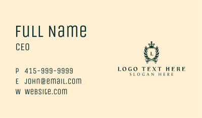 Royalty Crown Shield Business Card Image Preview