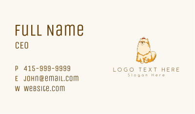 Cute Pomeranian Dog Business Card Image Preview
