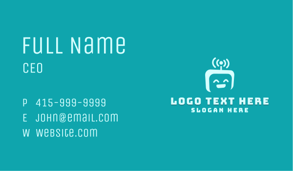 Robot Tech Smile Business Card Design Image Preview