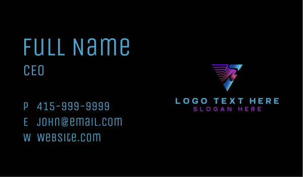 Triangle Wave Media Business Card Design Image Preview