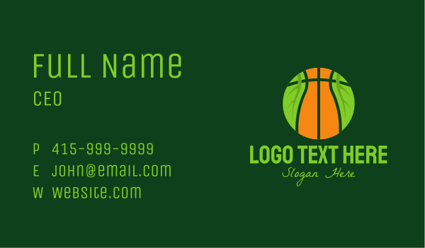 Eco Basketball Nature Business Card Design Image Preview