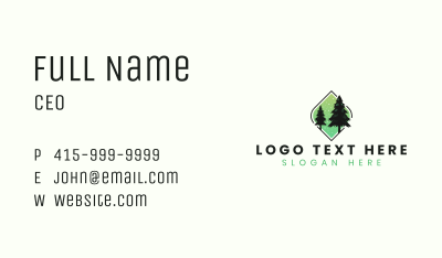 Eco Pine Tree Forestry Business Card Image Preview