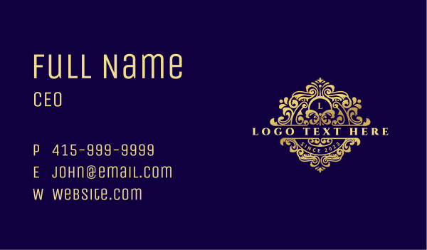 Decorative Royal Vine Business Card Design Image Preview