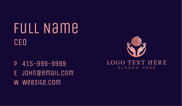 Flower Rose Hand Business Card Design Image Preview