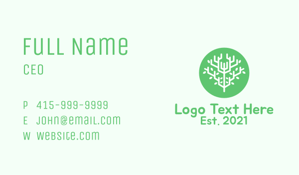 Symmetrical Tree Business Card Design Image Preview