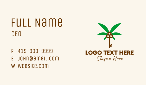 Coconut Key Business Card Design Image Preview