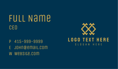 Gold Letter X Company  Business Card Image Preview