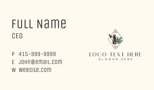 Weed Oil Dropper Business Card Design Image Preview