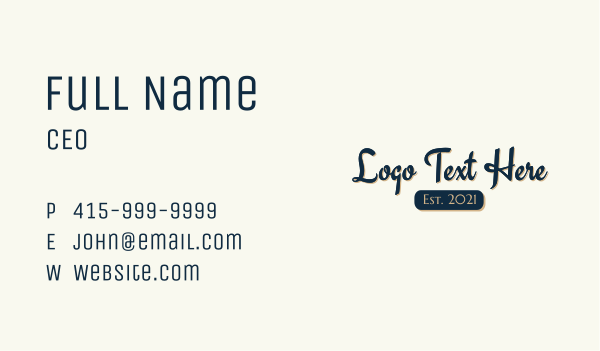 Retro Fashion Boutique Wordmark Business Card Design Image Preview