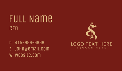 Premium Calligraphy Letter S Business Card Image Preview