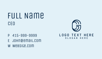 Generic Minimalist Letter G Business Card Image Preview