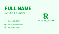 Natural Leaf Letter R Business Card Image Preview