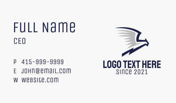 Minimalist Wild Eagle  Business Card Design Image Preview