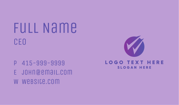 Corporate Double Check Mark Business Card Design Image Preview