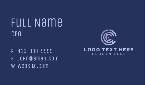 Digital Maze Puzzle Business Card Design Image Preview