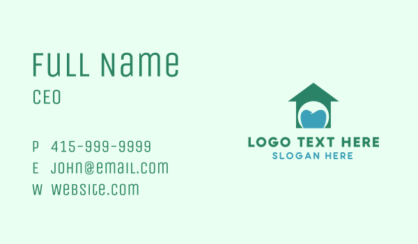 Green Tooth House Business Card Design Image Preview