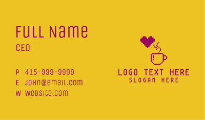 Pixelated Brewed Coffee Business Card Image Preview