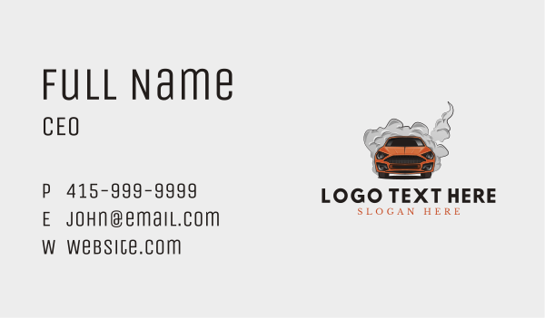 Orange Racing Car Business Card Design Image Preview