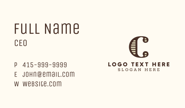 Retro Letter C Business Card Design Image Preview