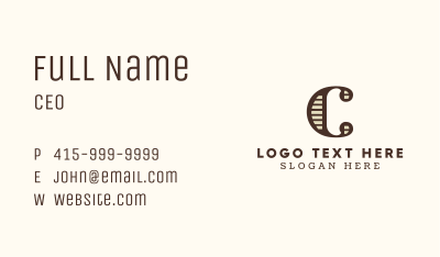 Retro Letter C Business Card Image Preview