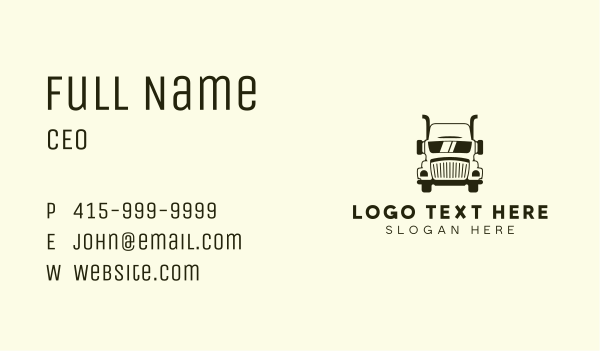 Trailer Truck Shipping Cargo  Business Card Design Image Preview