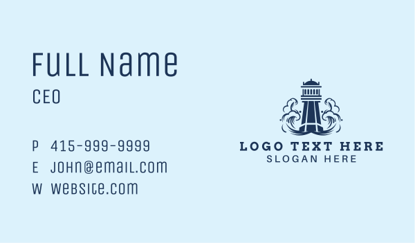 Coastal Ocean Lighthouse Business Card Design Image Preview