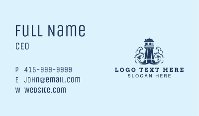 Coastal Ocean Lighthouse Business Card Image Preview