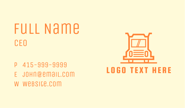 Orange Truck Courier Business Card Design Image Preview