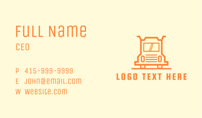 Orange Truck Courier Business Card Image Preview