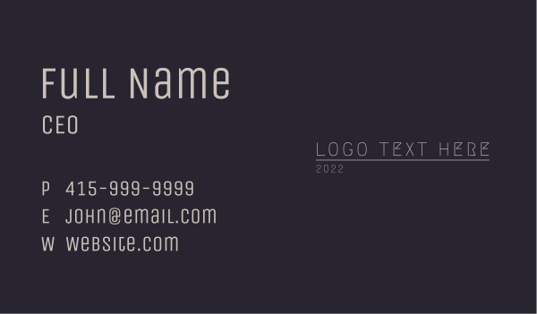 Minimalist Business Wordmark Business Card Design Image Preview