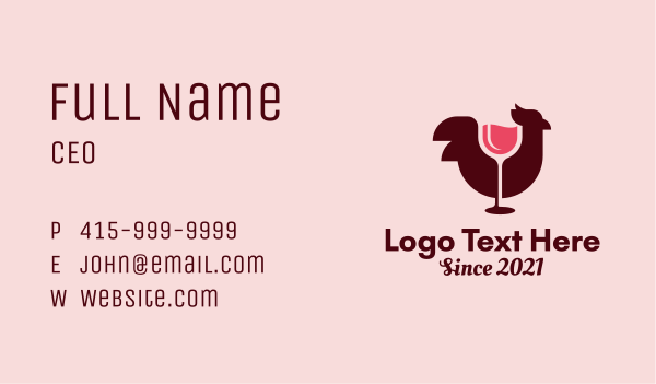 Wine Chicken Bistro Business Card Design Image Preview