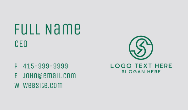 Green Bitcoin Letter S Business Card Design Image Preview