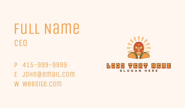 Mexican Mask Taco Business Card Design Image Preview