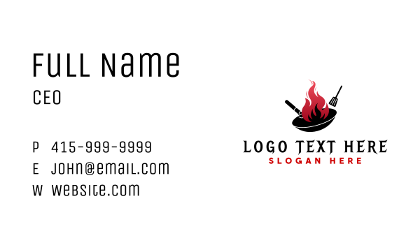 Wok Flame Cooking Business Card Design Image Preview
