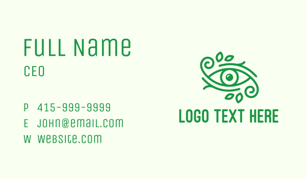 Green Nature Eye  Business Card Design Image Preview