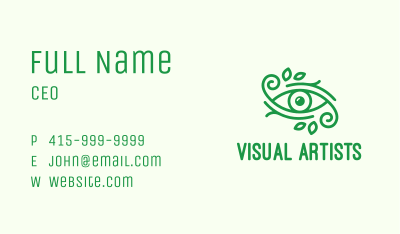 Green Nature Eye  Business Card Image Preview