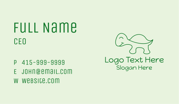 Happy Turtle Cartoon Business Card Design Image Preview