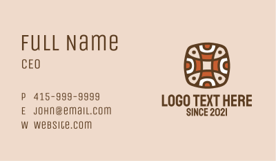 Ancient Aztec Pattern Business Card Image Preview