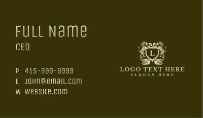 Lion Crest Shield Business Card Image Preview