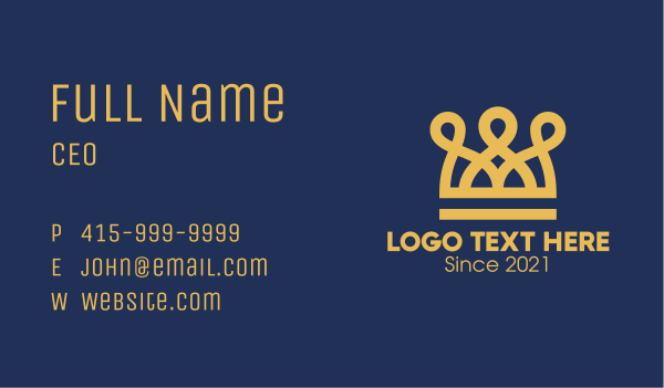 Golden Crown Loops Business Card Design