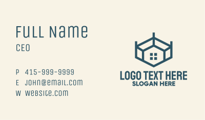 Blue Geometric Room Business Card Image Preview