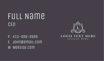 Elegant Crown Lettermark Business Card Image Preview