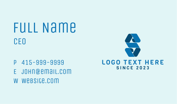 Blue 3d Digital Letter S Business Card Design Image Preview