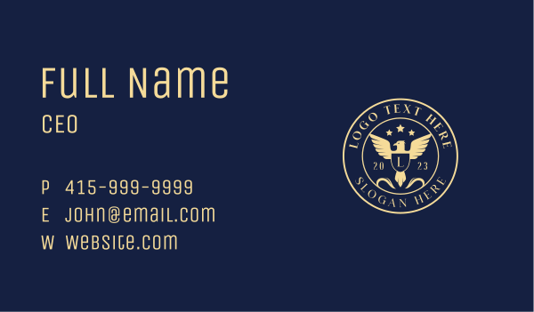 Eagle Wings Shield Business Card Design Image Preview
