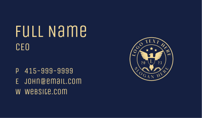 Eagle Wings Shield Business Card Image Preview