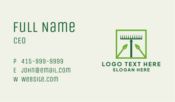 Rake Tool Gardening Business Card Design Image Preview