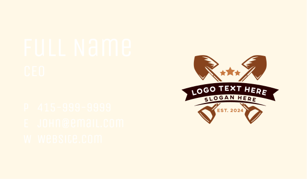 Shovel Landscaping Tool Business Card Design Image Preview