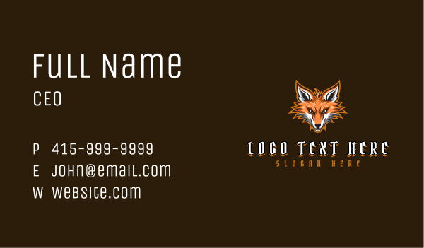 Wild Fox Gaming Business Card Design Image Preview