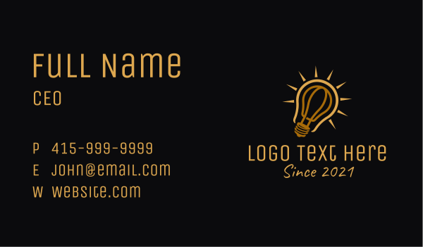 Light Bulb Fixture  Business Card Design Image Preview